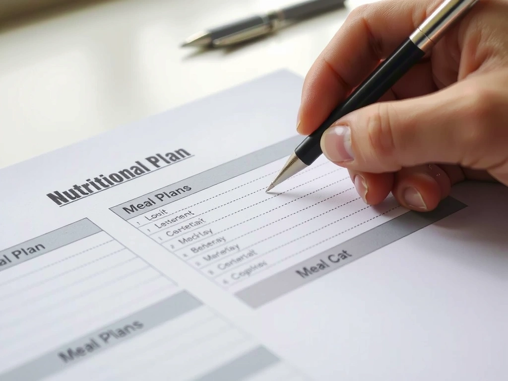 Ernährungsplan auf Papier