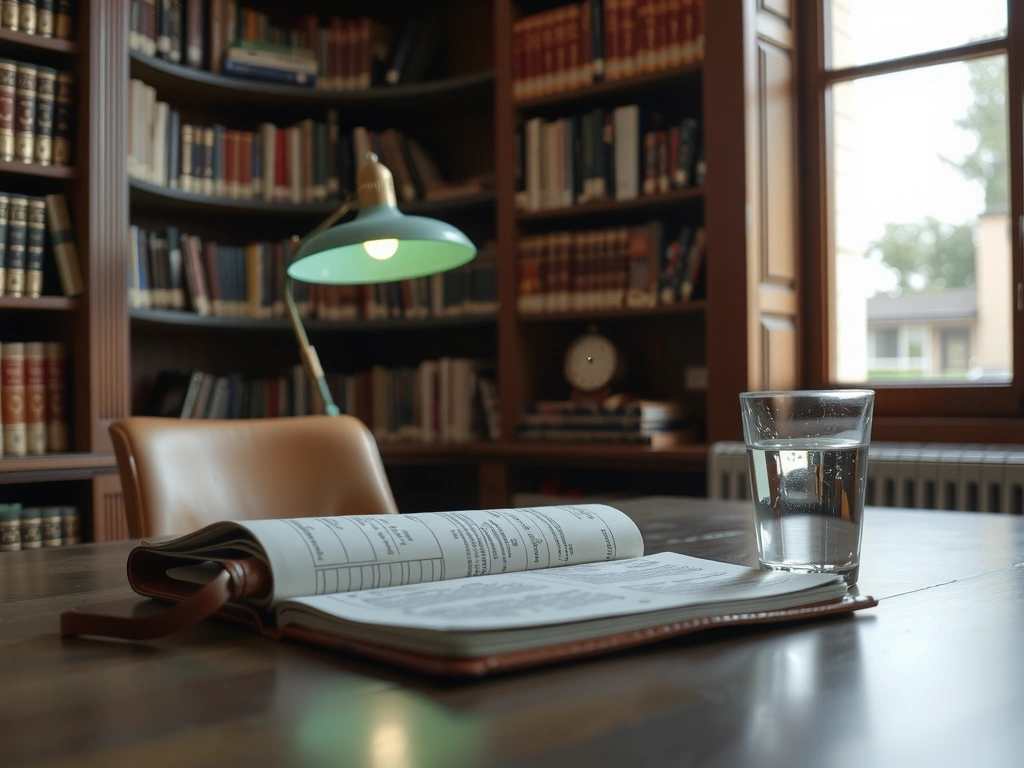 Wissenschaftliche Ernährungsanalyse auf einem klassischen Schreibtisch